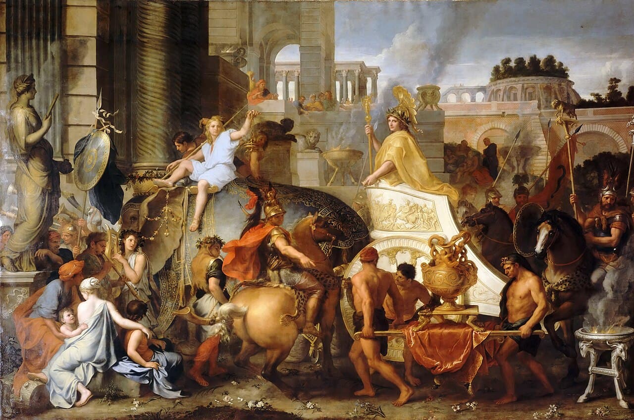 The entry of Alexander into Babylon, painted by Charles Le Brun