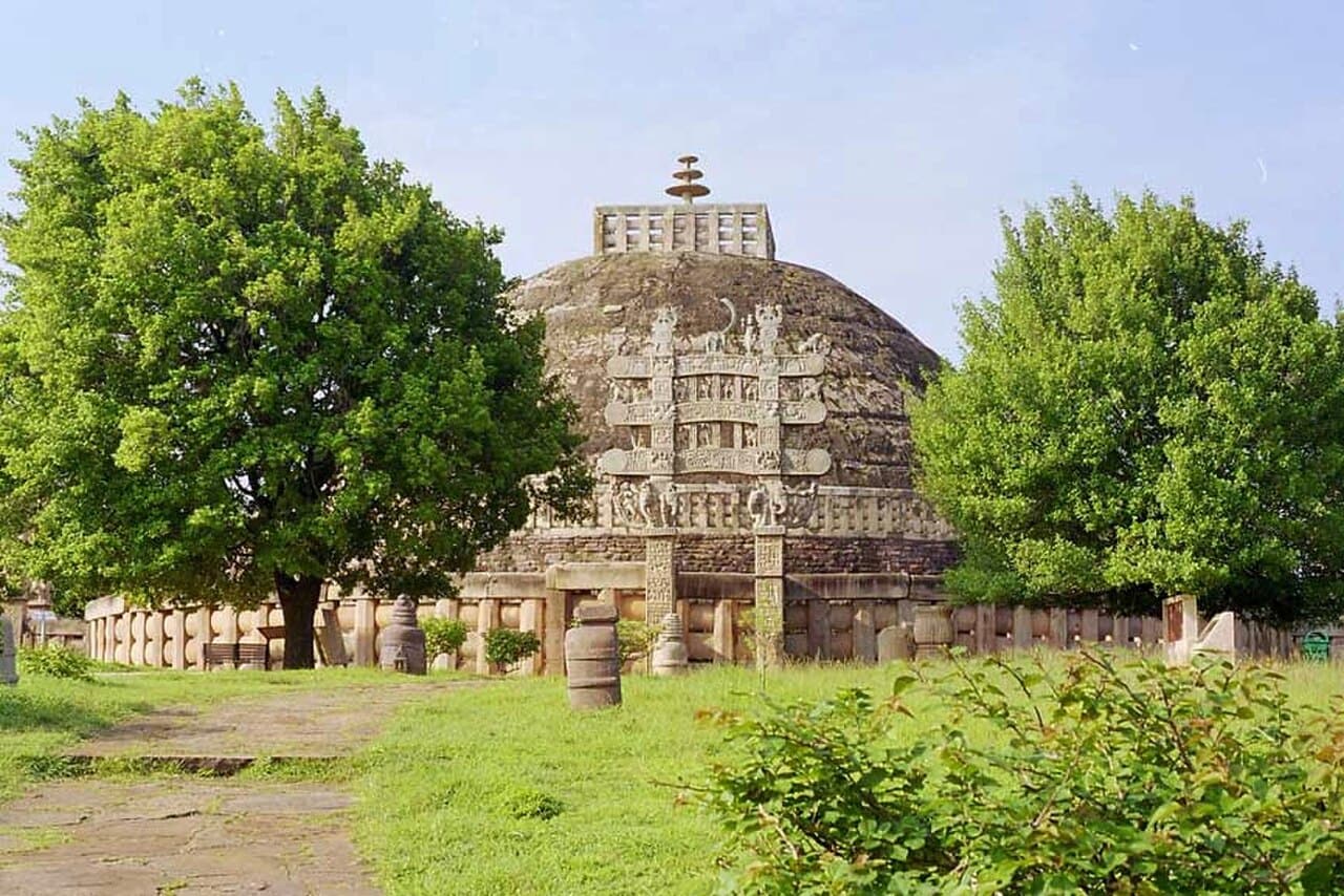 The Great Stupa at Sanchi, enlarged under Ashoka