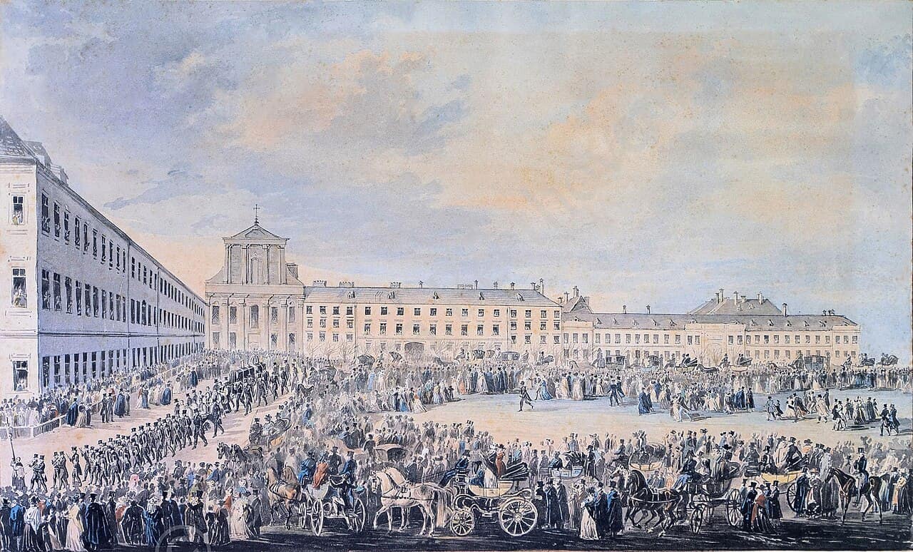 Beethoven's funeral procession in Vienna, 1827