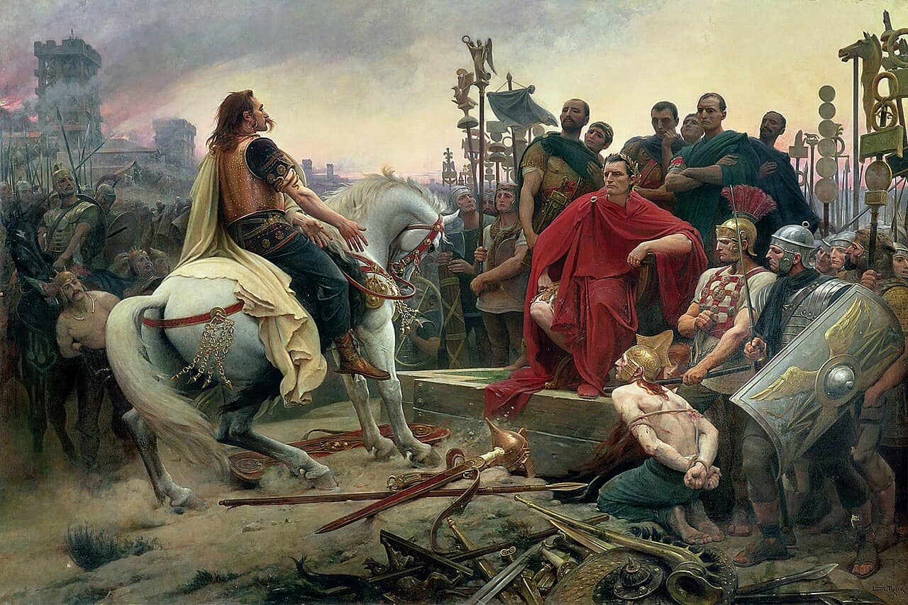 Vercingetorix throwing down his arms before Caesar