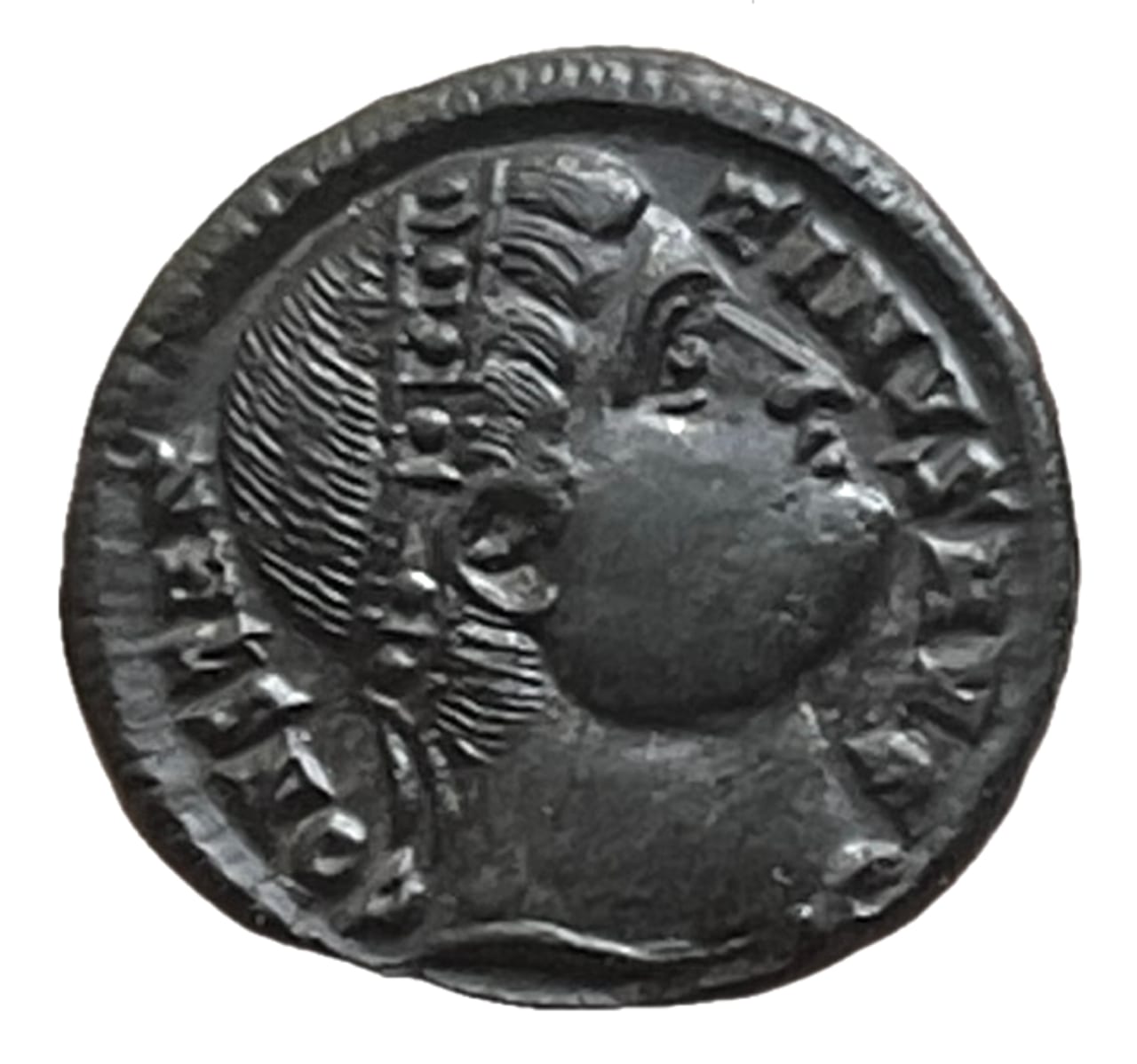 Constantine depicted with eyes raised to heaven, a pose used on his coinage