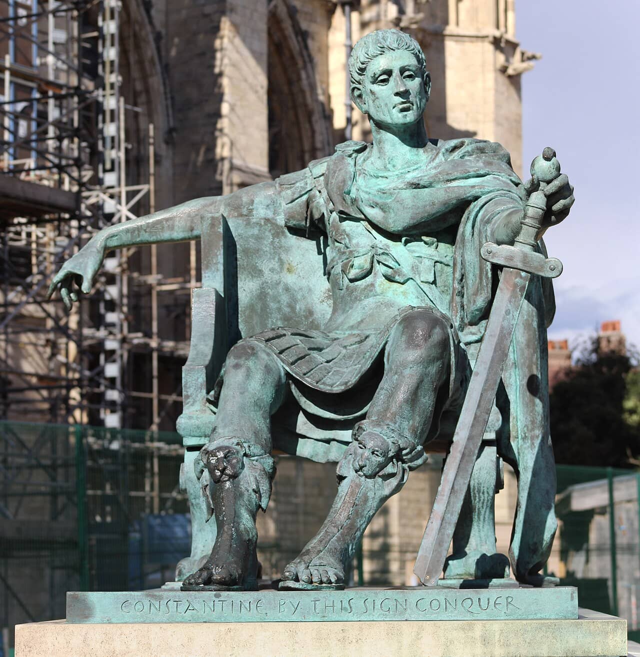 Statue of Constantine outside York Minster, where he was proclaimed emperor in 306