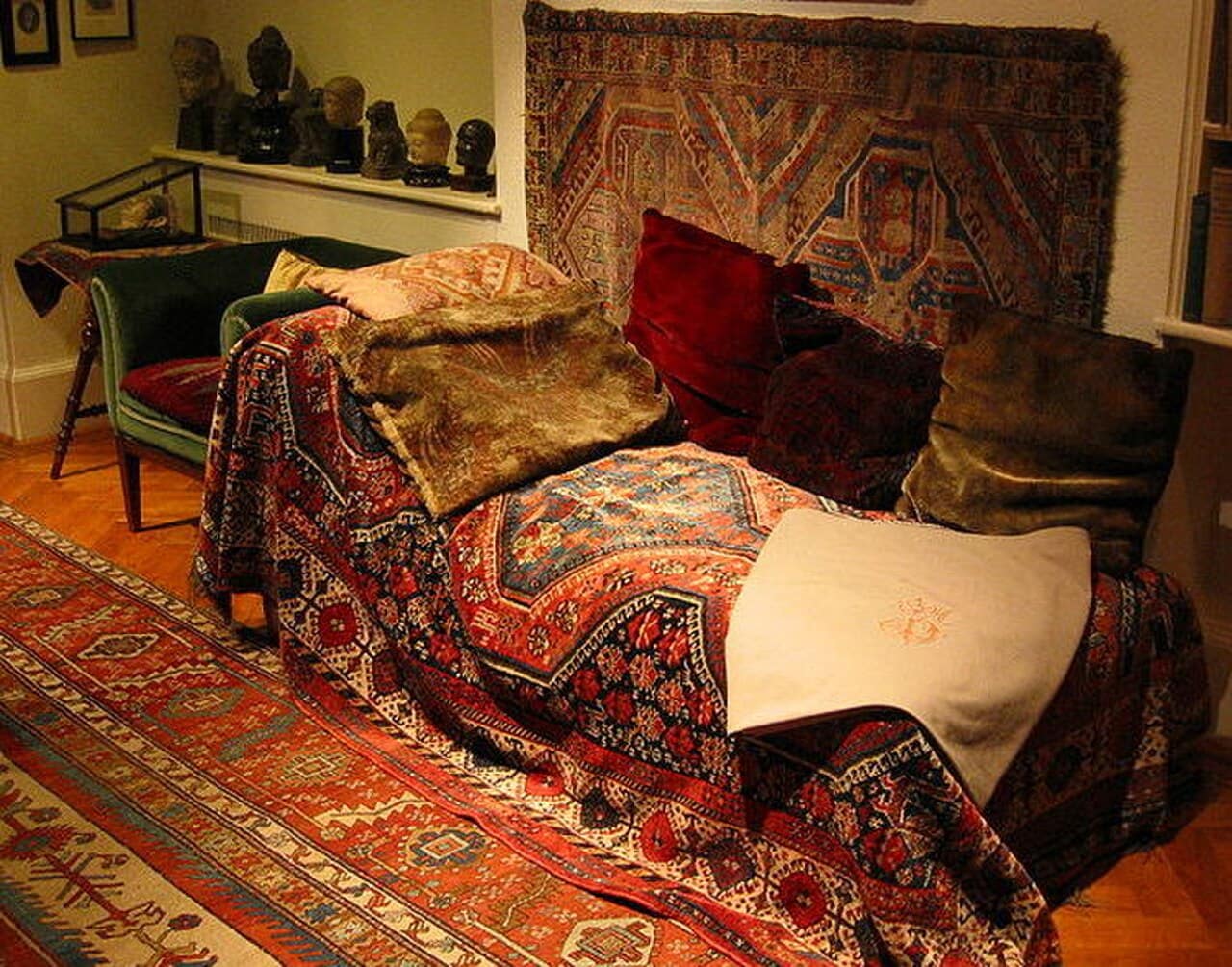 Freud's consulting couch, preserved in London