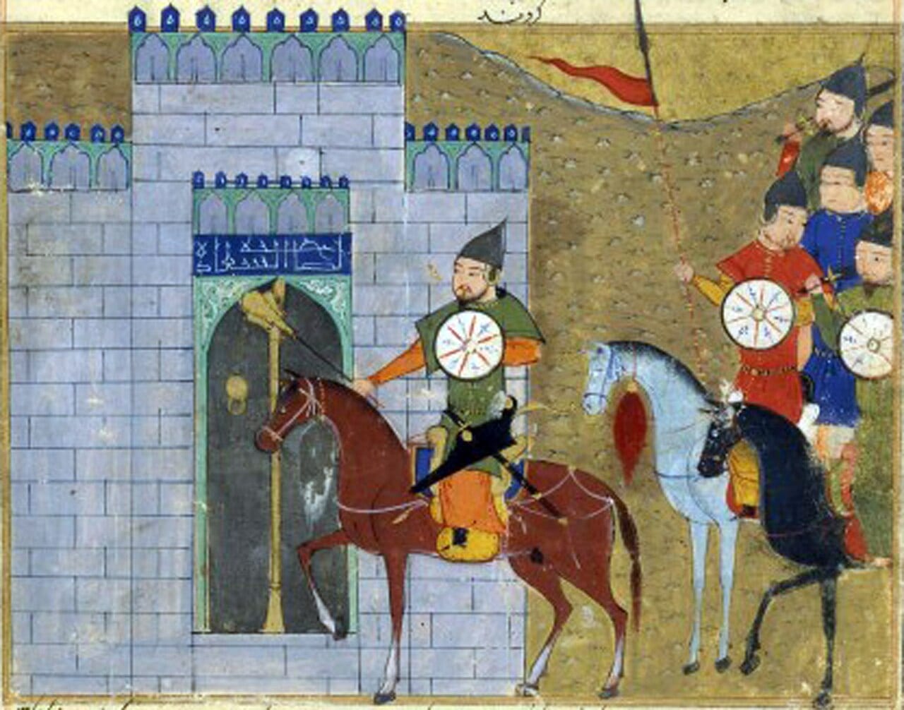 A Mongol siege, from a Persian manuscript