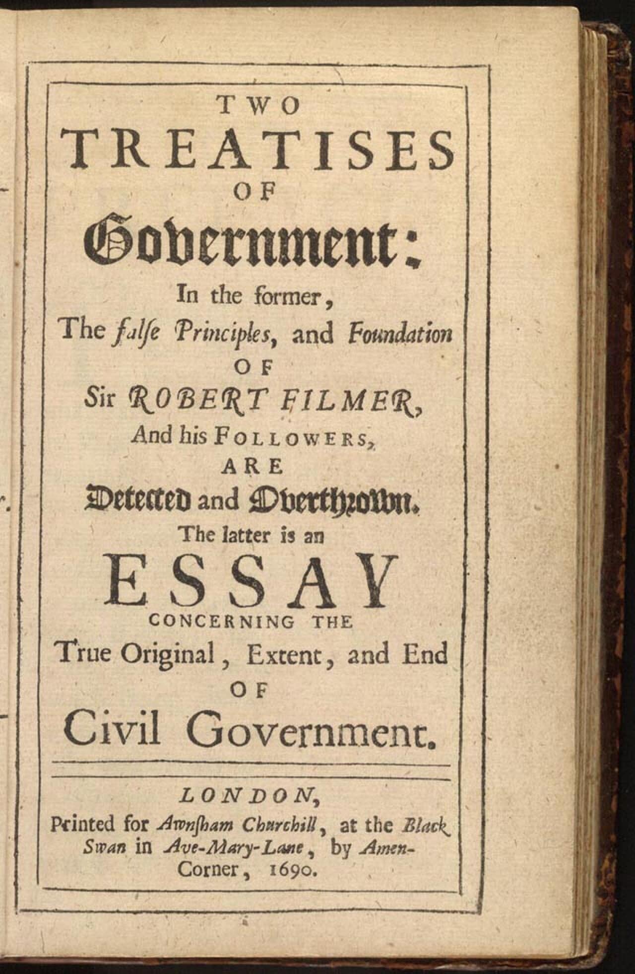 Title page of Locke's Two Treatises of Government