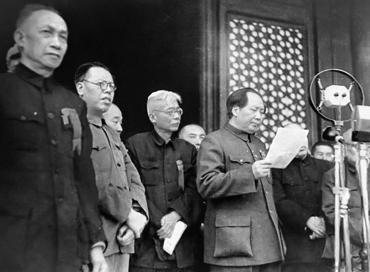 Mao Zedong proclaiming the People’s Republic of China, 1 October 1949
