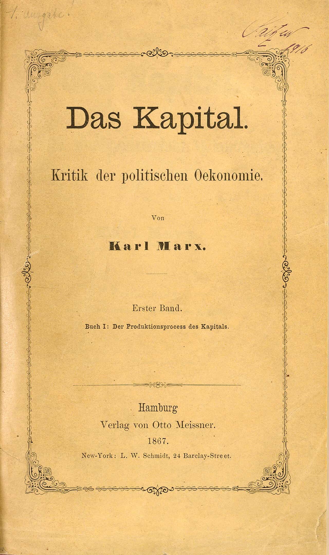 The first edition of Das Kapital, 1867