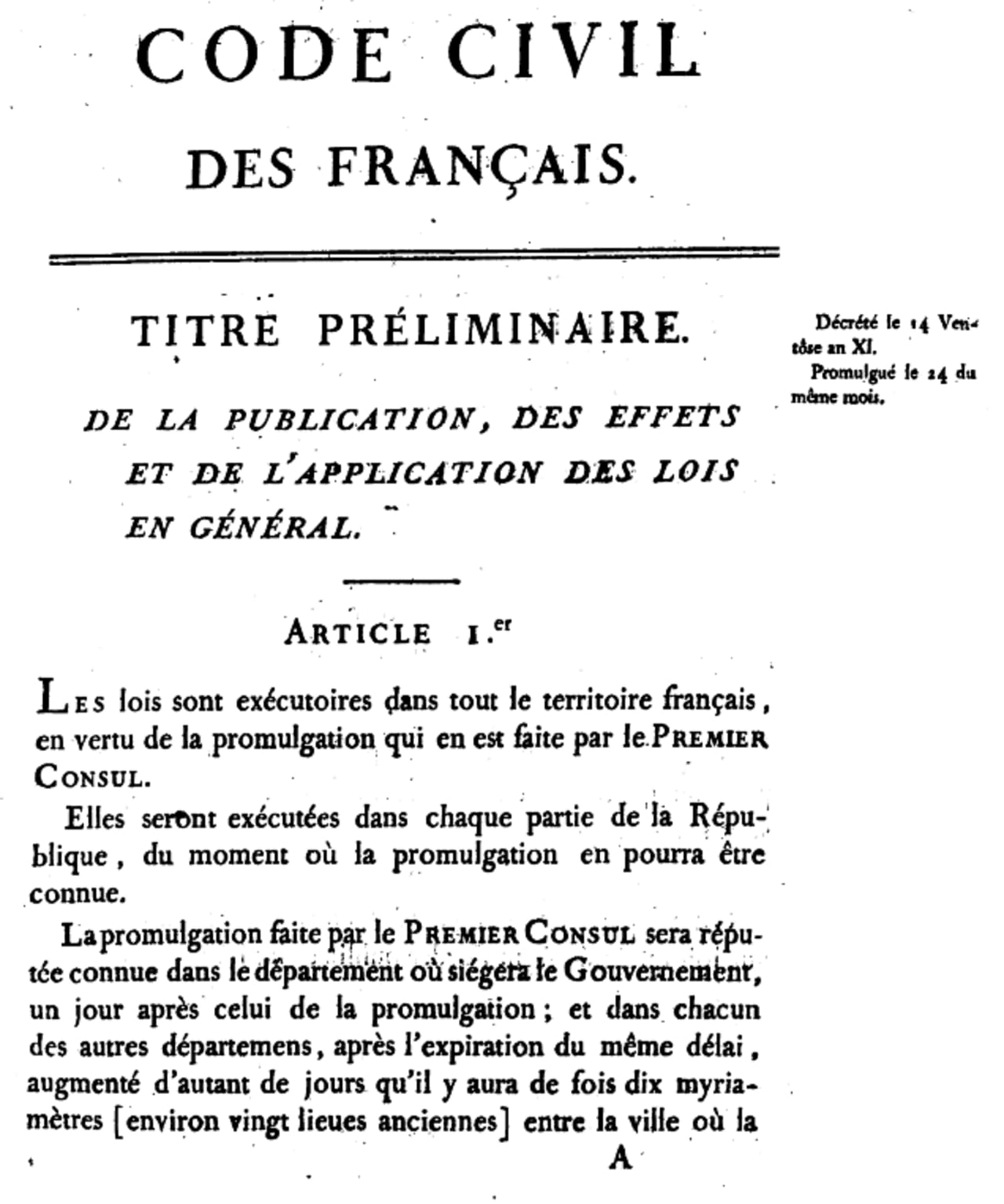The Code Civil of 1804