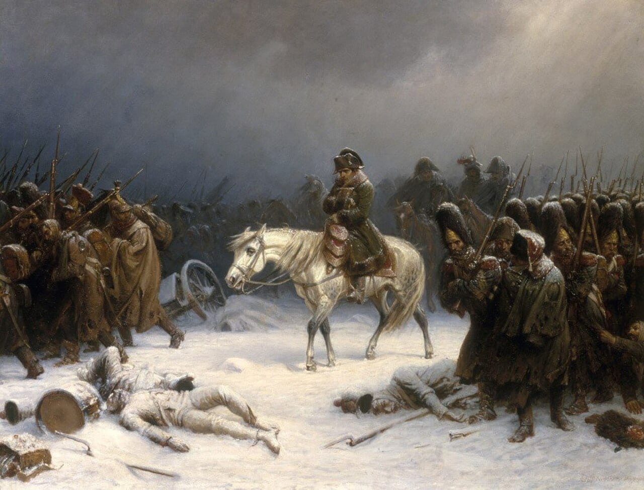 Napoleon's retreat from Moscow, painted by Adolph Northen