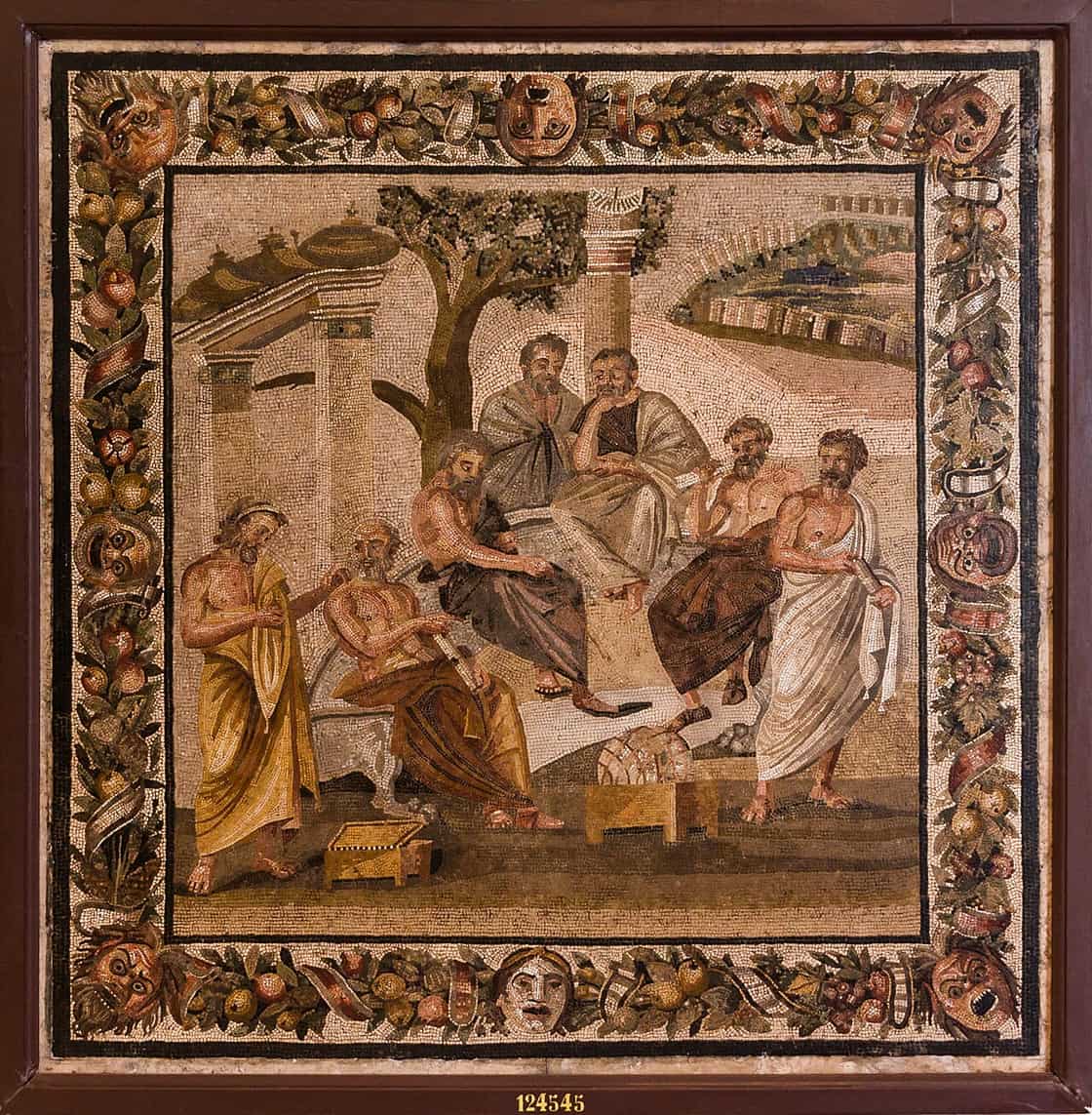 Roman mosaic from Pompeii depicting Plato's Academy