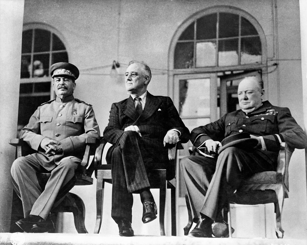 Stalin with Roosevelt and Churchill at the Tehran Conference, 1943