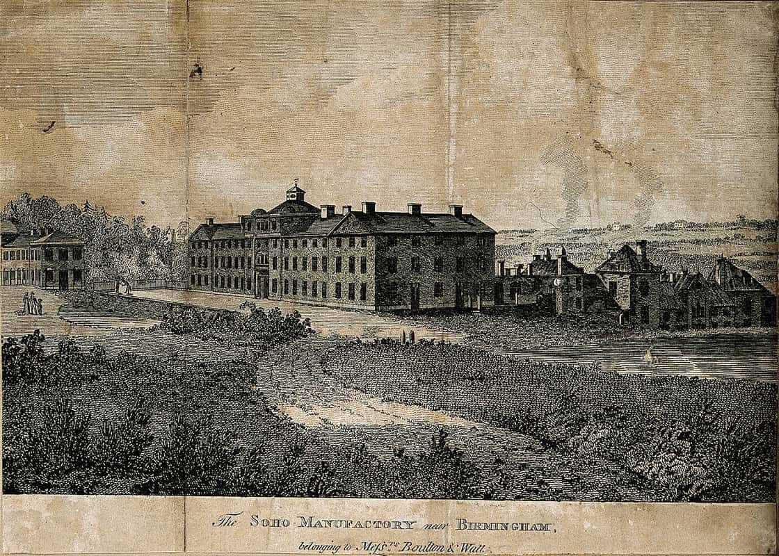 The Soho Manufactory near Birmingham, where Boulton and Watt built their engines