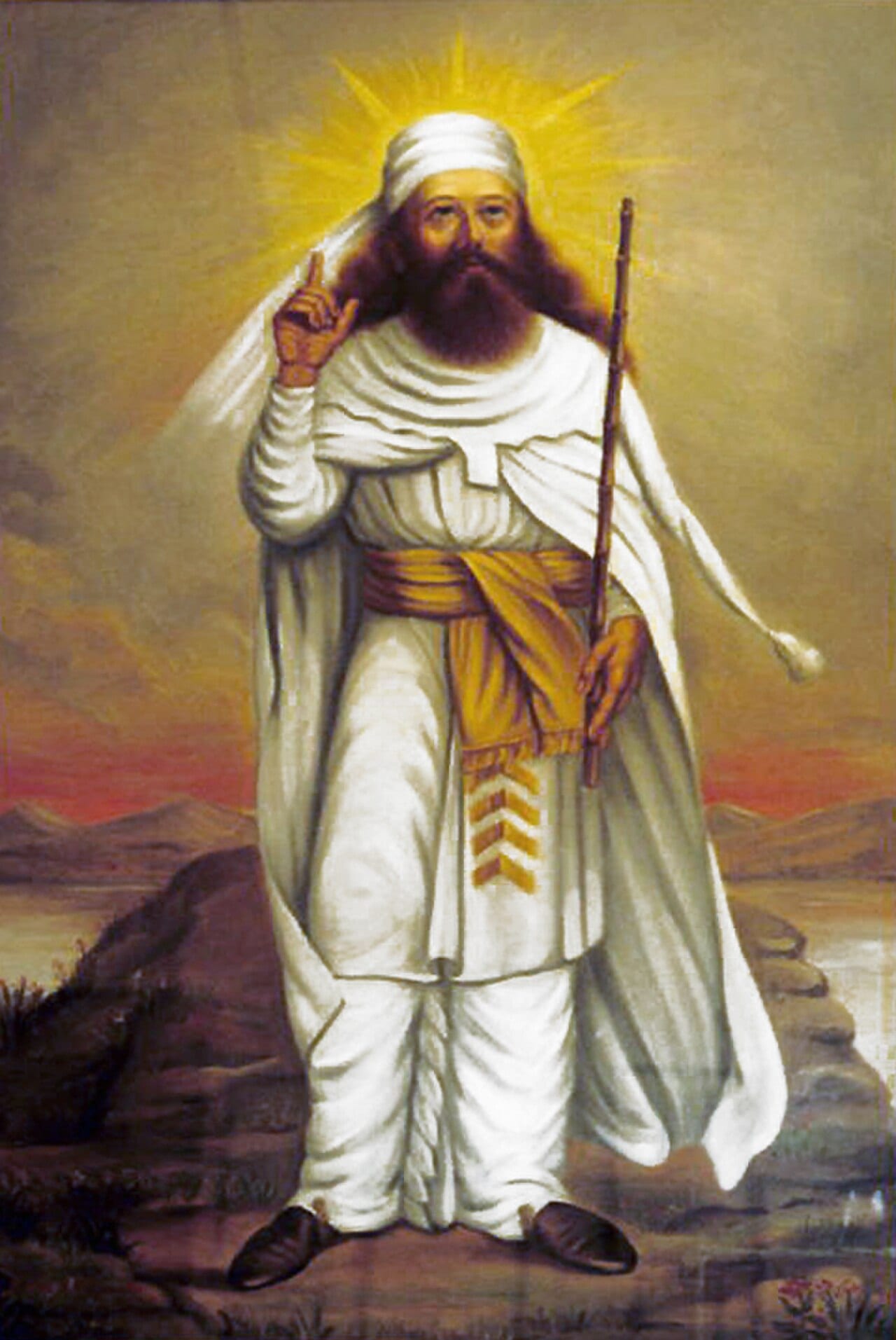 A depiction of Zoroaster at the Fire Temple of Yazd, Iran