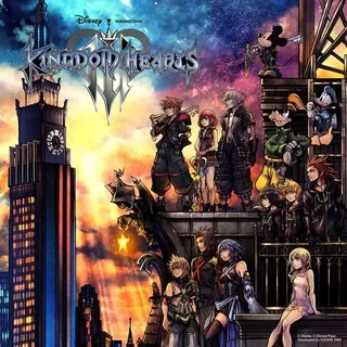 Cover art for Kingdom Hearts III, the best-selling Kingdom Hearts game with a published Square Enix figure at over 5 million shipped.